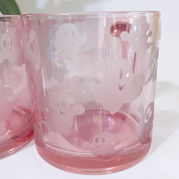 💕👻 Set of 2 Pink Glass Ghost Mugs - Picture 5 of 5